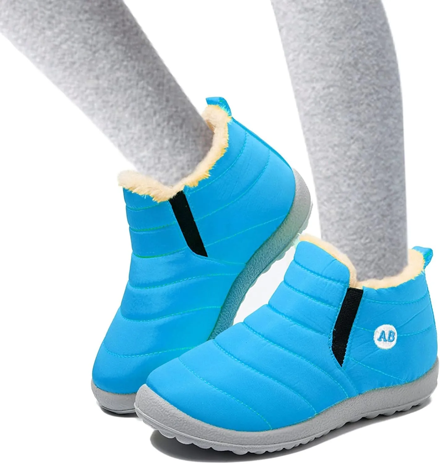 Boys Girls House Solid Plush Sneakers Winter Hot Boots Flat Splashing Fuzzy Warm Short Tube Snow Boots High Heel Boots