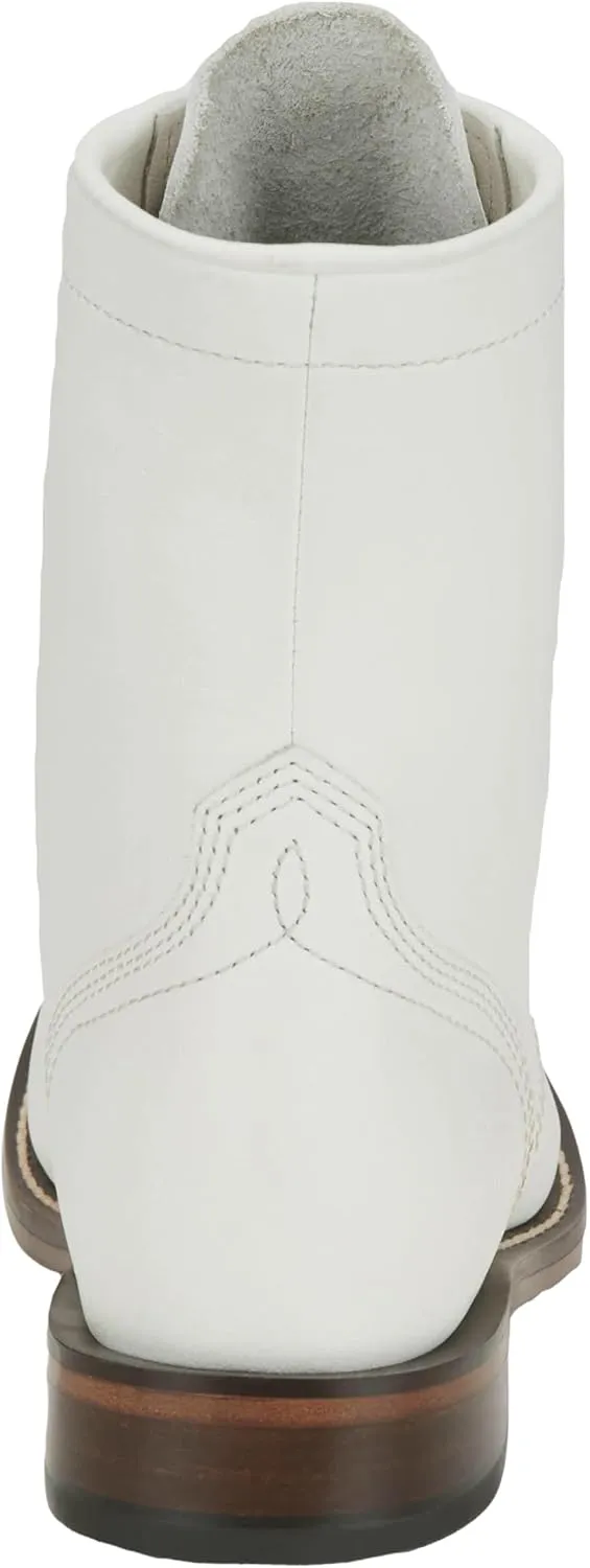 Justin Boot Company Womens White Water Buffalo Lace Up Roper Boot