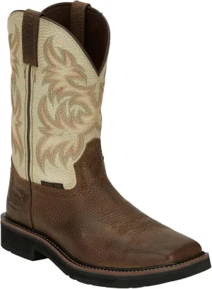 Justin Men's Driller Western Work Boot Steel Toe Dark Brown 8.5 D