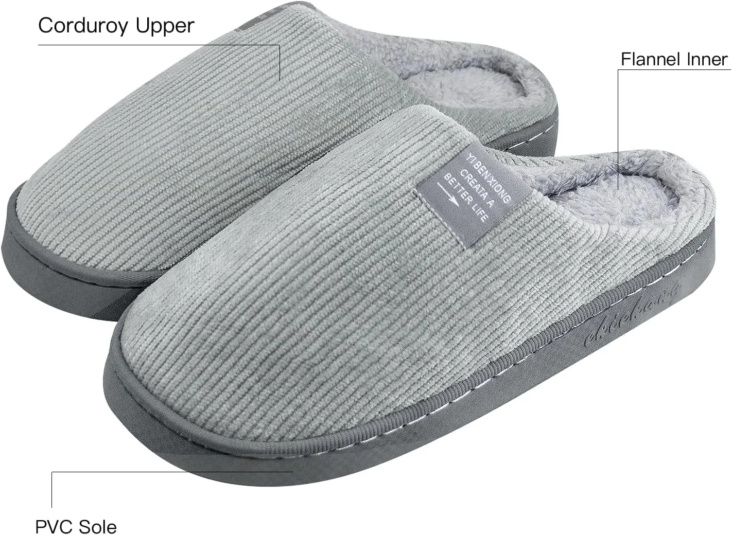 Women Men Plush Soft Slippers Winter Warm Slip On House Shoes Anti-Skid Indoor Outdoor