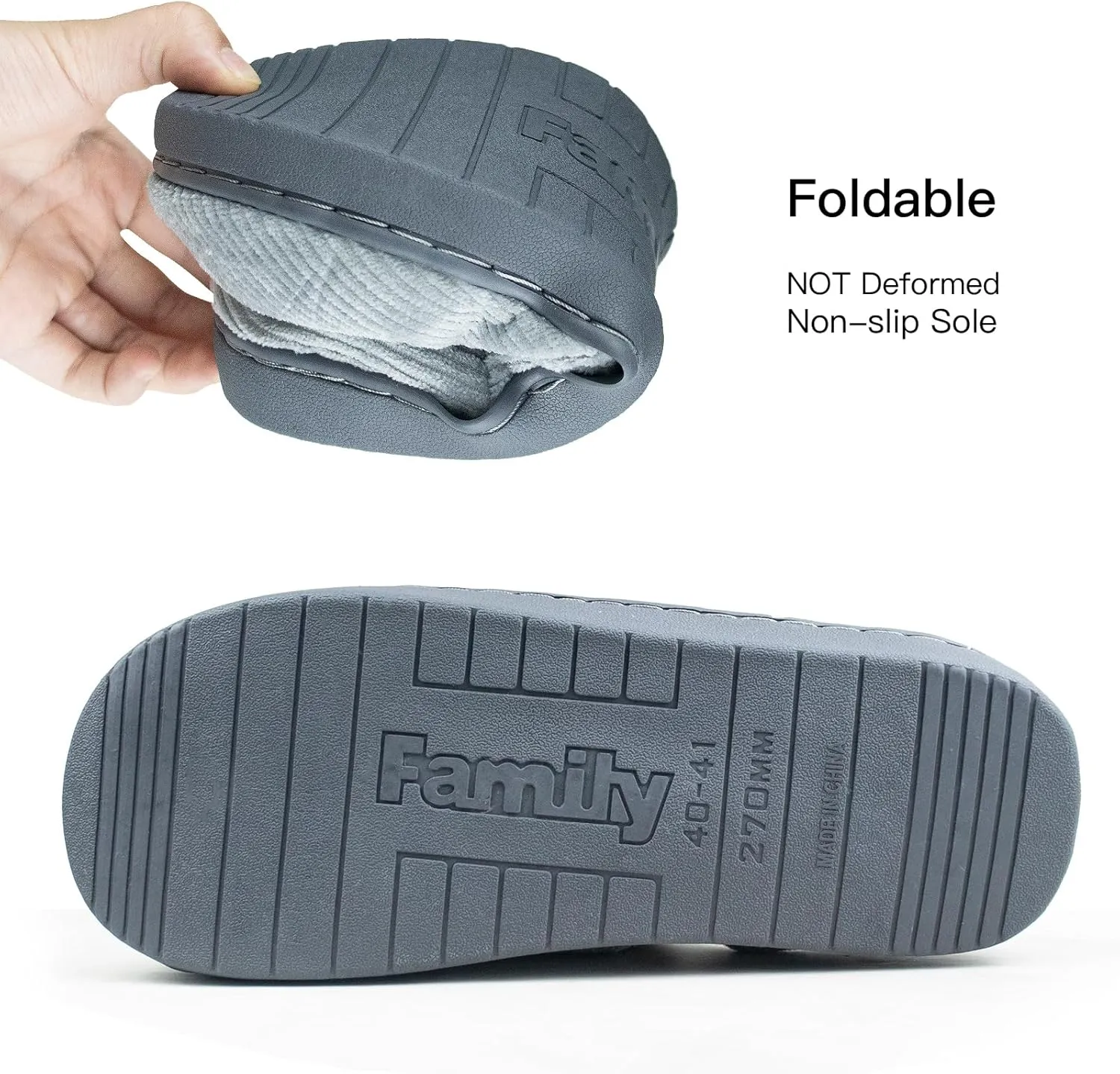 Women Men Plush Soft Slippers Winter Warm Slip On House Shoes Anti-Skid Indoor Outdoor